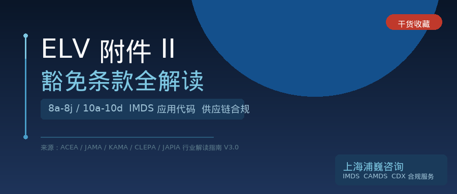 收藏！汽车供应链的合规必修课：ELV 附件 II 豁免条款全解读