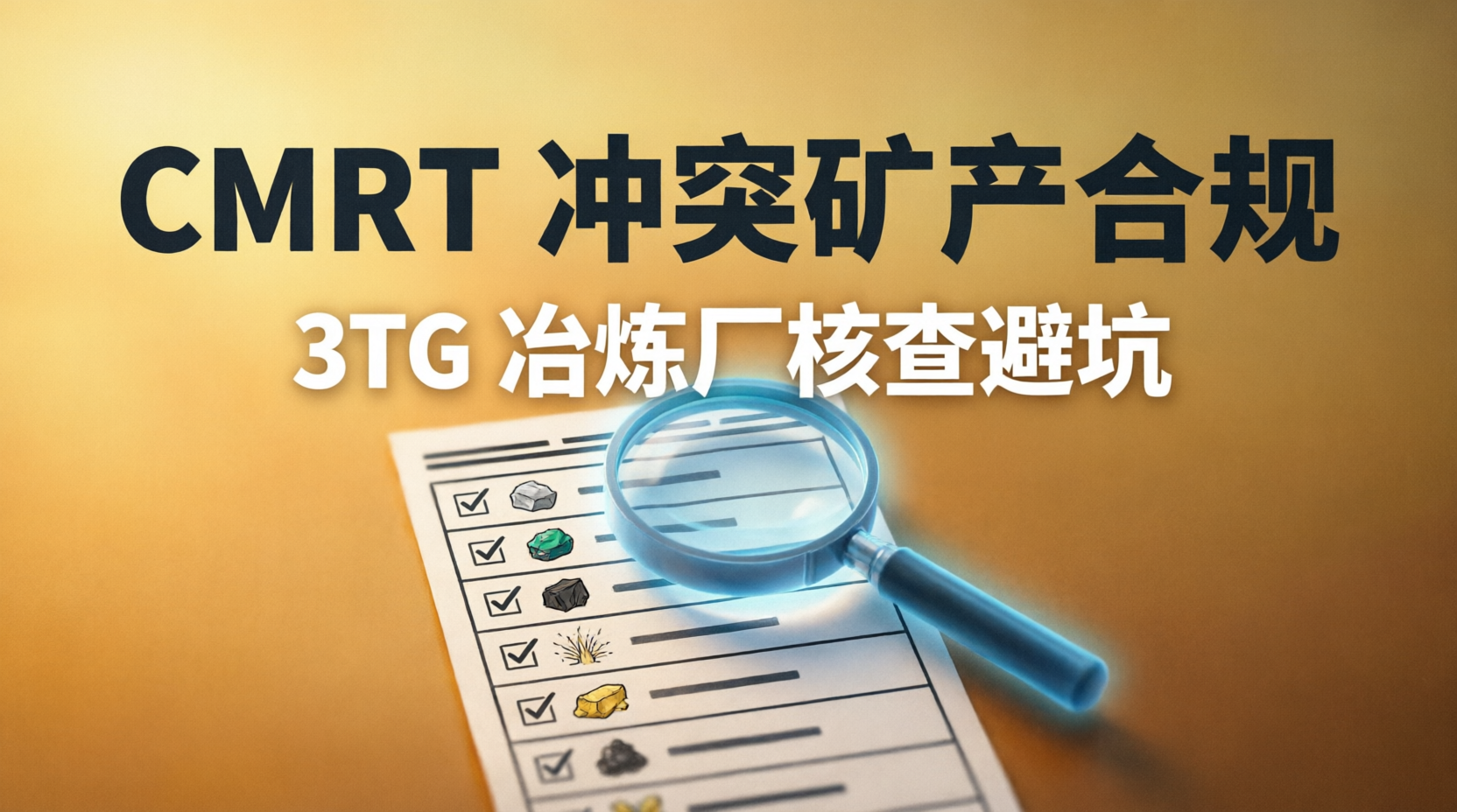 【合规避坑】CMRT 冲突矿产调查表填不明白？3TG 冶炼厂核查避坑指南